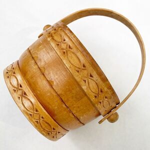 Vintage H. Grosswann Michel Wood Basket